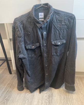 Camicia jeans nero zara