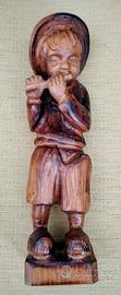Statuetta artigianale vintage in legno 