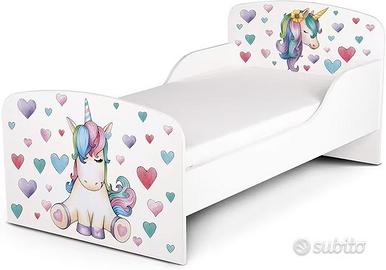 Letto/lettino per bambini in legno con materasso