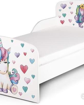 Letto/lettino per bambini in legno con materasso