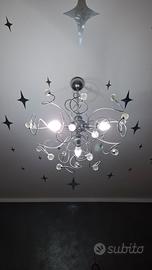 set lampadario e coppia di lumi moderni