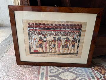 Quadro Papiro Egiziano Dipinto a mano cornice radi