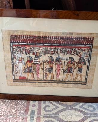 Quadro Papiro Egiziano Dipinto a mano cornice radi