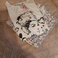 Pigiama donna completo 2 pezzi100% cotone 