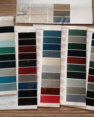 Campionario tinte colori auto epoca Mercedes 