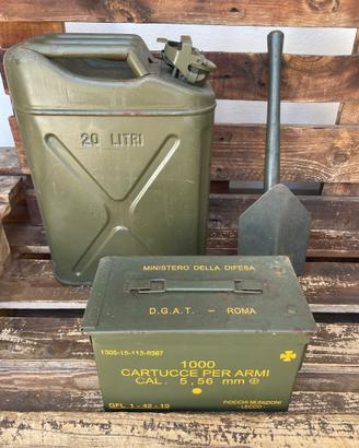 Militaria tanica pala cassetta ermetica kit 4x4