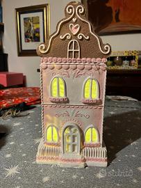 Casetta decorativa con luci LED - pan di zenzero