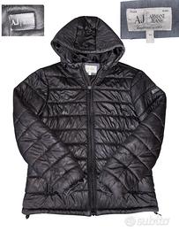 Armani Jeans Piumino con Cappuccio Nero Taglia L