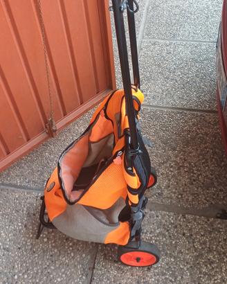 carretto trasporto per cani con zaino incorporato