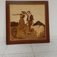 Quadro in legno intarsiato