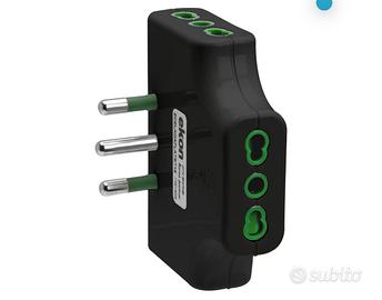 Adattatori EKON multipresa piatti, 3 prese europee