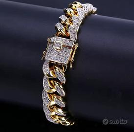 Bracciale a maglia cubana dorato