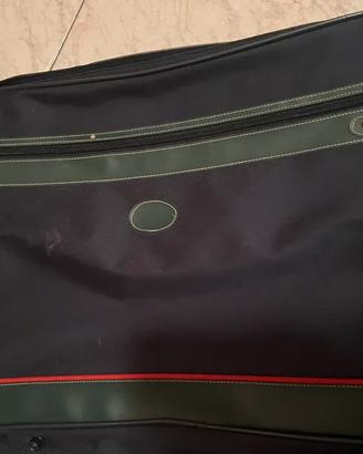 Borsa Viaggio da Lavoro Vintage Blu Scuro e Verde