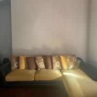 Divano angolare Pelle e tessuto