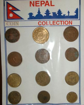 NEPAL - COLLEZIONE DI 12 RUPIE - MONETE CIRCOLATE