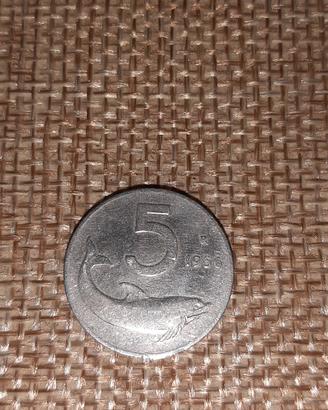 moneta 5 lire del 1956