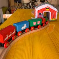 Trenino e binari in legno