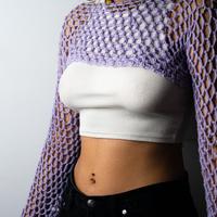 crochet mesh top bolero