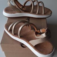 Sandali Clarks in pelle Jemsa colore oro champagne