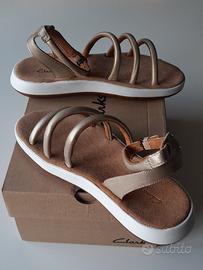 Sandali Clarks in pelle Jemsa colore oro champagne