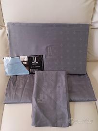 Lancetti lenzuola matrimoniali grigio perla cotone