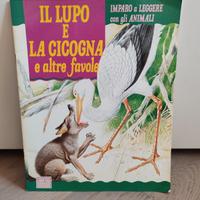 Il Lupo e la Cicogna - Libro bambini Vintage