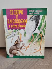 Il Lupo e la Cicogna - Libro bambini Vintage