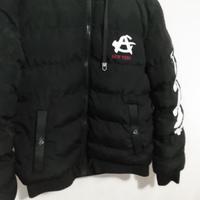 Giubbotto reversibile rosso/nero con cappuccio 