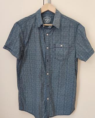 Camicia uomo OVS maniche corte fantasia blu Tg.M