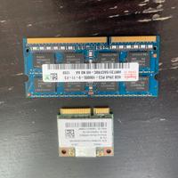 Memoria ram laptop + modulo wifi