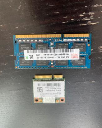 Memoria ram laptop + modulo wifi