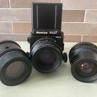 Mamiya rz67 pro II con obbiettivi e accessori