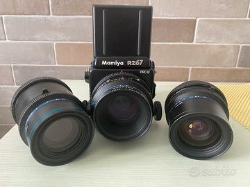 Mamiya rz67 pro II con obbiettivi e accessori