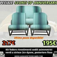 Kit fodere rivestimenti sedili asimmetrici 2cv