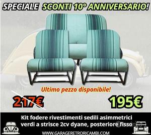 Kit fodere rivestimenti sedili asimmetrici 2cv