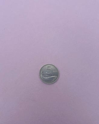 5 LIRE DELFINO 1956