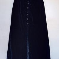 Gonna lunga nera velluto  vintage