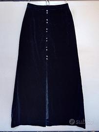 Gonna lunga nera velluto  vintage