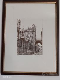 Arche Scaligere- Acquaforte originale 1980 Verona 