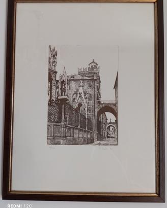 Arche Scaligere- Acquaforte originale 1980 Verona 