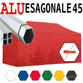 Gazebo rosso 6x3 alluminio telo anti pioggia feste
