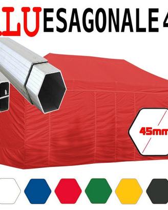 Gazebo rosso 6x3 alluminio telo anti pioggia feste