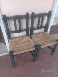 4 sedie legno ebanizzato