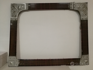 Cornice vintage in legno e alluminio