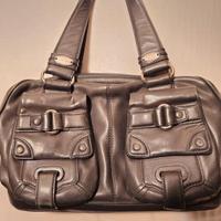 Borsa nera in vera pelle Cromia