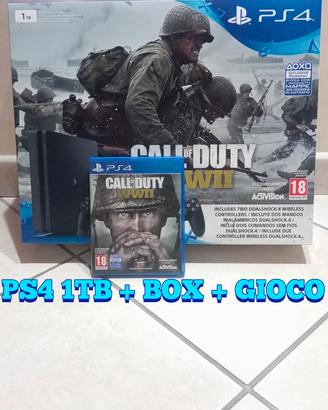PS4 1TB+ SCATOLA CALL PF DUTY WWII+ GIOCO