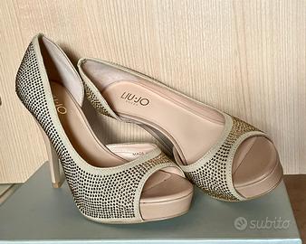 Scarpe Liu Jo crema strass oro S14019 Tg.37