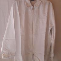 CAMICIA BIANCA COTONE CON ZIP "QS" UOMO L / XL
