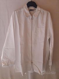 CAMICIA BIANCA COTONE CON ZIP "QS" UOMO L / XL