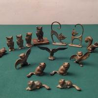 GATTI GUFI SCOIATTOLO AQUILA BRONZO ANTICHIZZATO